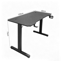 Bureau de jeu moderne en bois avec porte-gobelet et crochet pour casque, table d'ordinateur pour e-sport, idéal pour la salle de jeu à domicile