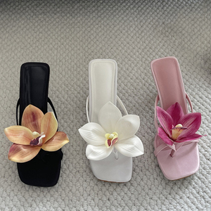 Front Flower Women's Sexy Dress <b>Clip</b> Toe Shoes High Heels Pumps Fashion Sandals on Stiletto Mules - Product Image 6