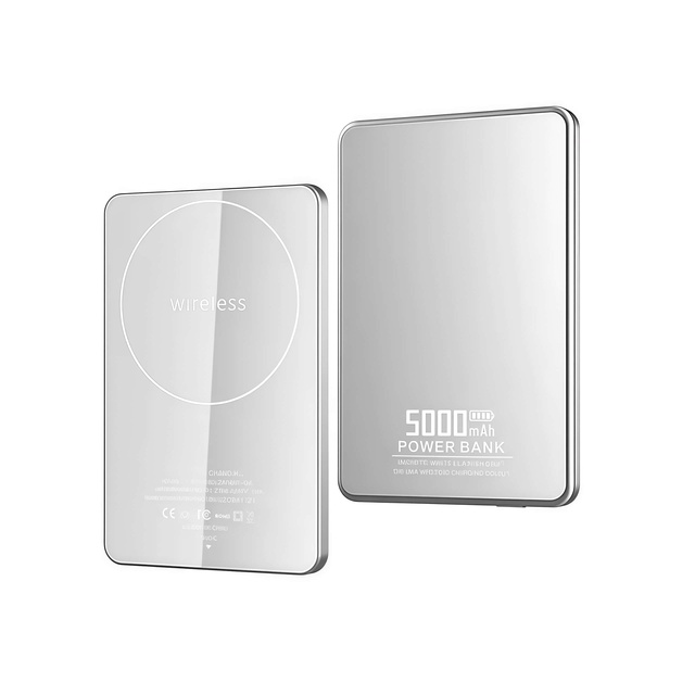 Wireless Charging 7mm Ultra-thin Portable Power Bank Fast Charging 5000mAh Wireless Magnetic Power Bank