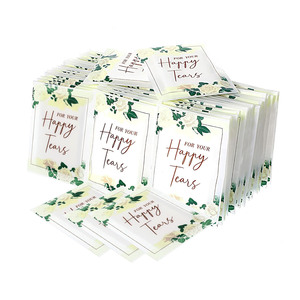 Happy Tears <strong>Wedding</strong> Pocket <strong>Tissues</strong> Bulk 3-Ply Extra Soft Mini Facial <strong>Tissue</strong> for Guests Bridal Shower Party Favors Custom Logo - Product Image 1