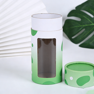 Logo Printing <b>Round</b> Paper Tube with window Custom Cardboard Cosmetics Cylinder Packaging Paper <b>Box</b> With Lid - Product Image 4
