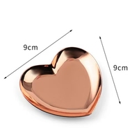 Plateau de présentation de bijoux en acier inoxydable en forme de cœur avec logo personnalisé, plateau de rangement pour la cuisine et la salle de bain, vaisselle multifonctionnelle, décoration d'intérieur