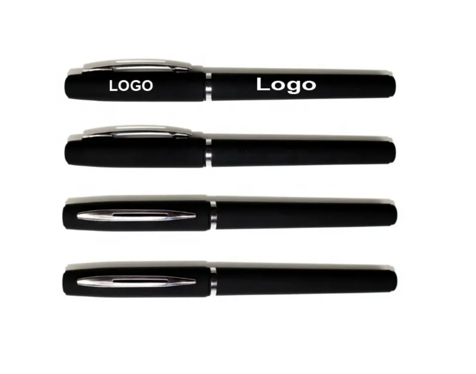 Wholesale Custom Printing Soft Touch Portable Black Gel Ink Signature Gift Signature Pen With Logo