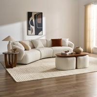 2025 tendance personnalisé mode design moderne meubles de maison table gigogne en bois table basse en bois massif ensemble avec chaise en tissu