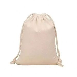 Sac à cordon en mousseline de coton écologique avec logo personnalisé, double cordon, petite pochette anti-poussière promotionnelle, élégant, vintage pour femme - Product Image 4