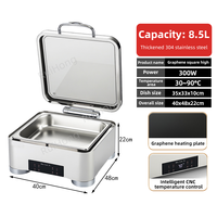 Pandora E520BL, équipement de restauration de buffet intelligent à commande numérique, chauffage électrique, acier inoxydable 304, 40x48x22cm, 8,5L