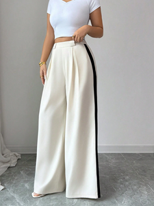 <span class=keywords><strong>Pantaloni</strong></span> <span class=keywords><strong>Eleganti</strong></span> a <span class=keywords><strong>Vita</strong></span> Alta da Donna, Casual, Primaverili, Estivi, Autunnali, da Ufficio, Larghi, Antirughe, Plissettati, a Gamba Larga - Product Image 2