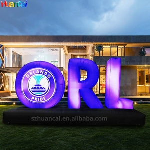 Gigante inflable <span class=keywords><strong>3D</strong></span> letras colorido inflable pared alta calidad movimiento logotipo personalizado inflable con luz OEM para fiesta escenario - Product Image 5