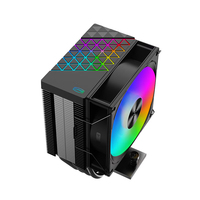 PCCOOLER H4 ARGB Noir Dissipateur thermique pour processeur à refroidissement par air 4 caloducs Ventilateur PWM Compatible avec les générations 12/13 1700/AM4/AM5 Hauteur 133 mm