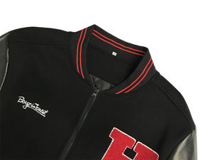 Blouson de baseball personnalisé de haute qualité en cuir avec fermeture éclair pour hommes - Product Image 3