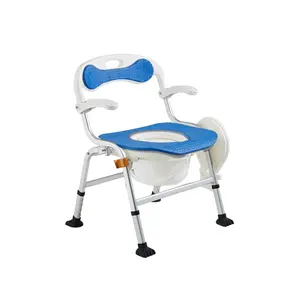 KJT740C High quality luxury foldable portable medical plastic commode toilet chair parts of good price