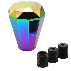 Pommeau de levier de vitesse de voiture manuel de course en forme de diamant coloré avec tête de levier de manette de vitesse adaptateur 8MM 10MM 12MM - Product Image 1