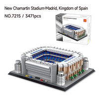 Bloques de Construcción de Estadio de Fútbol, Modelo del Nuevo Estadio Chamartin de Madrid, España, Juguete de Construcción de Pequeñas Partículas, Regalo, 3471 Piezas