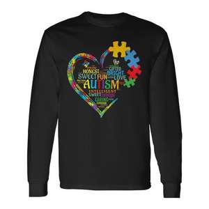 <b>Autism</b> Heart <b>Autism</b> Awareness Long Sleeve T-<b>Shirt</b> - Product Image 1