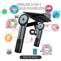 Support de téléphone magnétique portable, bâton à selfie, trépied pliable 3 en 1, compatible avec toutes les marques, tablette iPad