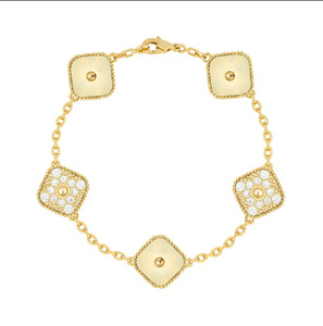 Bracciale <span class=keywords><strong>di</strong></span> Alta Qualità a Quadrifoglio, Raffinato Bracciale in Agata, Gioiello Classico Portafortuna <span class=keywords><strong>di</strong></span> Lusso per <span class=keywords><strong>Donna</strong></span>, Regalo con Logo - Product Image 4