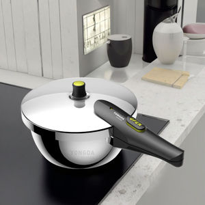 Casserole à pression en acier inoxydable <span class=keywords><strong>pas</strong></span> chère en gros avec surface antiadhésive, 3-10L, CE UL pour cuisinière à gaz et à induction OEM ODM - Product Image 6