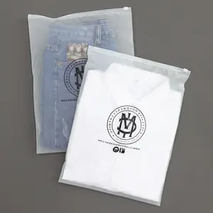 Matte Ziplock Packaging Bag Biodegradable Frosted Matte Ziplock OEM Waterproof Bag Zipper Plastic Zip Packing Bag For Clothing