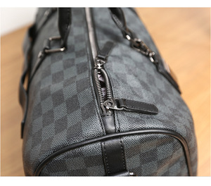 Sac de Voyage à Carreaux en PU, Bagage Portable pour Rangement d'Affaires de Bébé, Imperméable et Résistant à l'Usure, Sac de Sport Personnalisé de Grande Capacité pour les Loisirs - Product Image 5