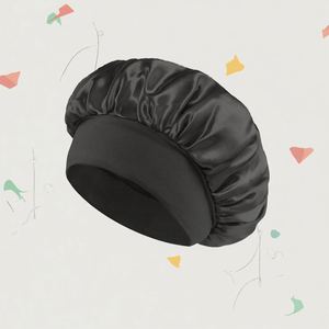 Wholesale Wide Band Bonnet Sleep Cap Elastic Curly <b>Wraps</b> Women Satin Turban for Hair Care - Product Image 3