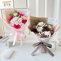 Aida - Ramo de Jabones Perfumados Hechos a Mano, Ecológicos, para Regalo del Día de San Valentín, Cumpleaños, Rosa, Mejor Amiga