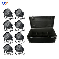 8 projecteurs LED intelligents RGB 54*3W DMX512 7CH en métal avec flight case pour mariage, discothèque, bar, scène, DJ, KTV