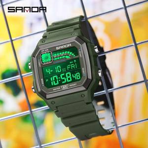 Reloj Digital Electrónico para Estudiantes Sanda 6196, Reloj de Pulsera Deportivo con Esfera Cuadrada, Multifuncional, con Alarma, Resistente al Agua para Hombre - Product Image 4