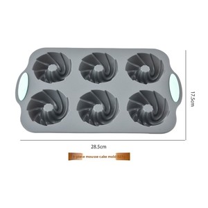 Moule à gâteau en silicone à 6 cavités, rond, pour savon fait main, moule à citrouille, plateau à chocolat, moule à beignets, modèle NP-1079 - Product Image 4