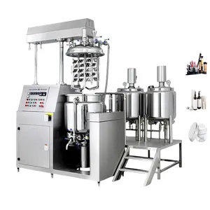 DZJX 100L Industrial Emulsifier Mixing Tank Hydraulic Lifting Type Electric Heating Bottom Homogenizer Vacuum Emulsifying Mixer