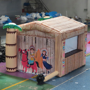 2022 nhiệt đới <span class=keywords><strong>Inflatable</strong></span> <span class=keywords><strong>Tiki</strong></span> thanh thiết lập với islander Backdrop tre hàng rào và cây dừa hoàn hảo chơi ngoài trời cho trẻ em - Product Image 6