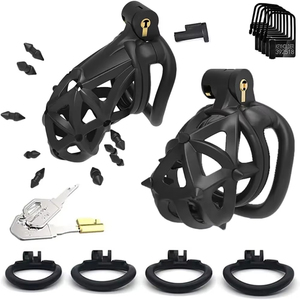 Cobra Serpent Maison Cock Cage Épines Long/Court Pénis Urétral Verrouillage Bondage Sissy Cuckold Male Chastity Cage avec 4 Anneaux - Product Image 4