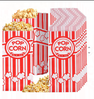 Sacs à Popcorn en Papier Kraft Rouge Écologiques, Anti-Graisse, Jetables, 40 g/m², avec Logo Personnalisé, pour Cinéma, Fêtes et Soirées Film