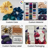 Chouchous en Gros Coréens en Tissu de Qualité Supérieure, Grands Chouchous en Soie Satinée, Nouveaux Élastiques à Cheveux de Printemps Couleur Unie