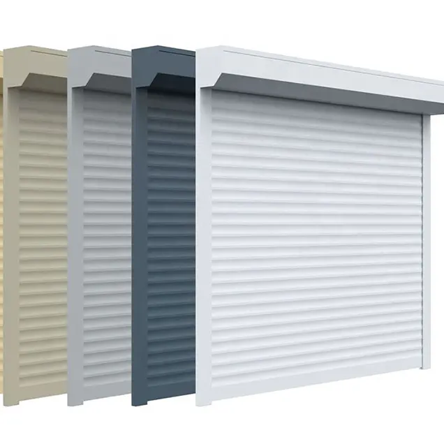 Jendela Gulung Otomatis Eropa Aluminium Manual Murah Roller Shutter Jendela dan Pintu Bergulir Aluminium Pintu Garasi Eksterior