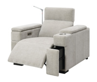 Mikrofaser-Stoff Relaxsofa-Set 3-teilig Modulares Ecksofa mit Getränkehalter Konsole Stauraum für Kleine Räume Wohnzimmer