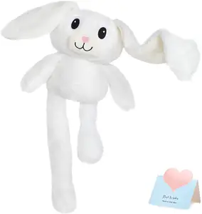 Custom Pull Ears Bunny Plush Toy Cute Stuffed Rabbit With Long Adjustable Floppy Ears Legs Funny Soft Friend Doll