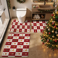 Magnifique tapis de sol moderne à thème de Noël, antidérapant, imperméable et doux, pour cuisine, chambre, salle de bain - Charme festif confortable, protège les sols
