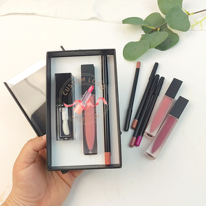 Set de Labiales 3 en 1 de Larga Duración: Delineador de Labios Marrón Oscuro, Lápiz Labial Líquido Mate y Delineador de Labios en Caja - Product Image 1