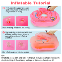 Anneau de natation gonflable pour nouveau-né Taille multicolore Anneau de natation pour bébé Anneau de natation pour enfants Double airbag
