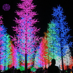 Illuminated <b>LED</b> Cherry Blossom <b>Tree</b> <b>Light</b> Iron Trunk Decorative Landscape for Plaza Park Garden Resort Scenic Display for Sale - Product Image 5