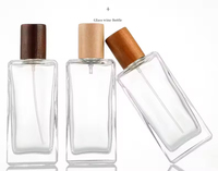 Flacon de parfum vide en verre 50 ml, rectangulaire, avec pulvérisateur à pompe à sertir, brume fine, finition givrée, Mocpack GB-240, estampage doré, revêtement UV, sérigraphie