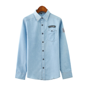 Camisa Vaquera Azul de Manga Larga para Hombre, Estilo Urbano, Alta Calidad, Precio al por Mayor <span class=keywords><strong>Cs16</strong></span> - Product Image 6