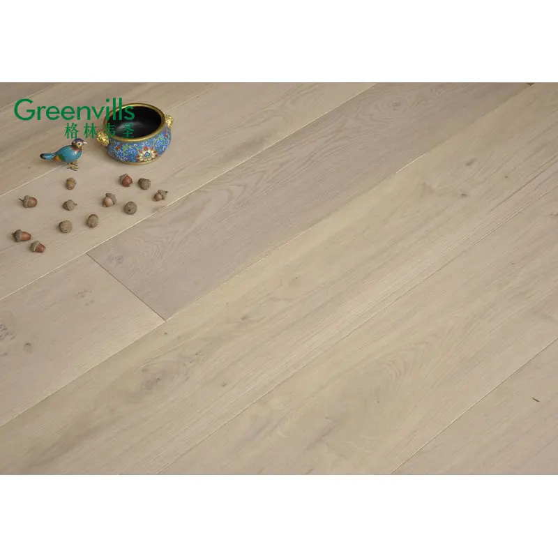 220 MILLIMETRI di larghezza bianco Europeo rovere progettato pavimenti in legno di quercia Guangzhou fabbrica liscio moltiplicare pavimenti in legno