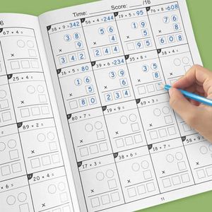 Hoja de Trabajo de Matemáticas para 3.º y 4.º Grado: Práctica de Suma, Resta, Multiplicación de Doble Dígito, División y Fracciones - Product Image 1