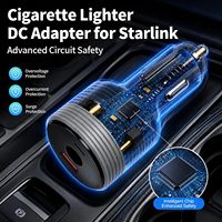 Cargador de Coche 3 en 1 para Starlink Mini, Adaptador de Alta Potencia de 60W DC+USB-C+USB-A con Función Boost, para Autocaravanas, Camiones, Yates, Camping al Aire Libre