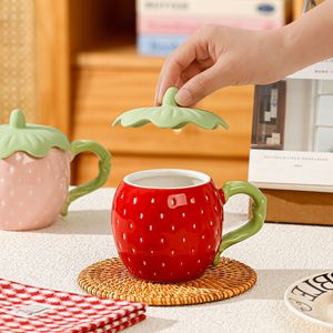 Novelty Strawberry <b>Ceramic</b> <b>Mug</b> Cute 3D Fruit <b>Mug</b> for Girls - Product Image 5