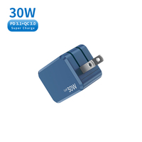 Chargeur rapide GaN NIUBAILE AC-A030 30W avec port Type-C PD3.1 QC2.0, design pliable, prend en charge les prises EU/US/UK/AU, câble USB