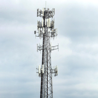 Tour de télécommunication autoportante à 4 poteaux en treillis d'acier galvanisé à chaud pour micro-ondes/radio VHF