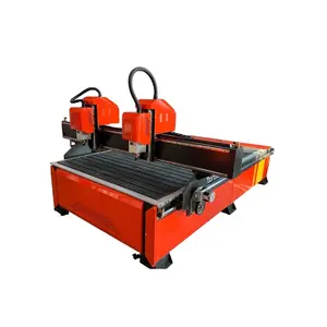 Mesin Router Cnc ukiran batu 3d, mesin Router Cnc ukir marmer kepala ganda profesional Harga terbaik 4 sumbu 1325 dengan Putar