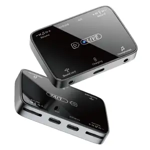 Adaptador de carregamento para transmissão ao vivo 60W, compatível com placa de som, conversor de áudio para transmissão de carregamento dupla de Ios/tipo c 2 em 1 PD